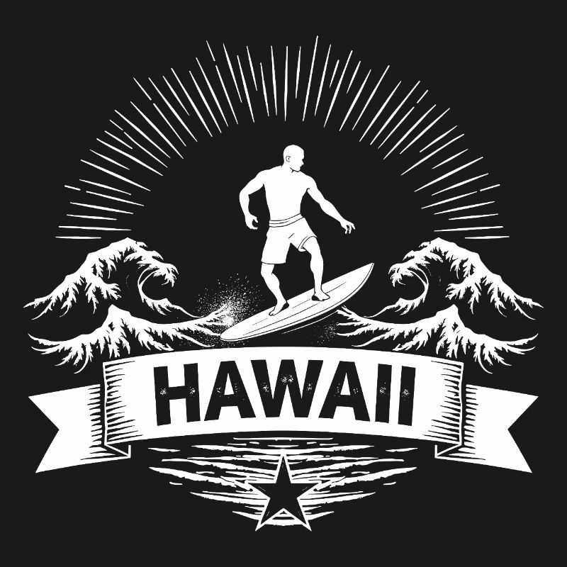 Hawaii Surfer Surfer on Pacific Wave
