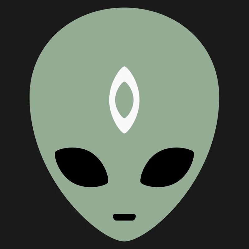 Alien Head Third Eye (drei Farben)