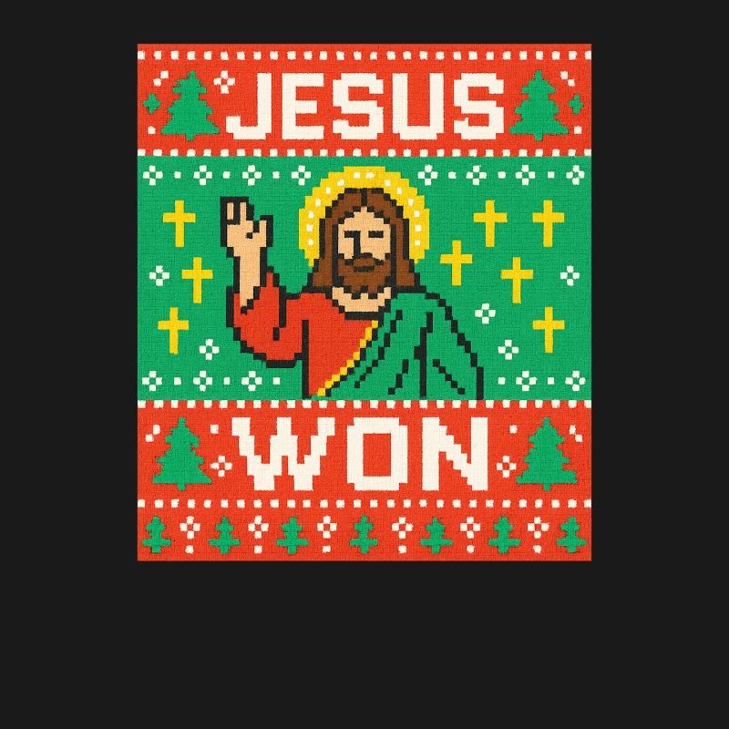 Jesus Won hässlicher Weihnachtspullover-Stil, christlich
