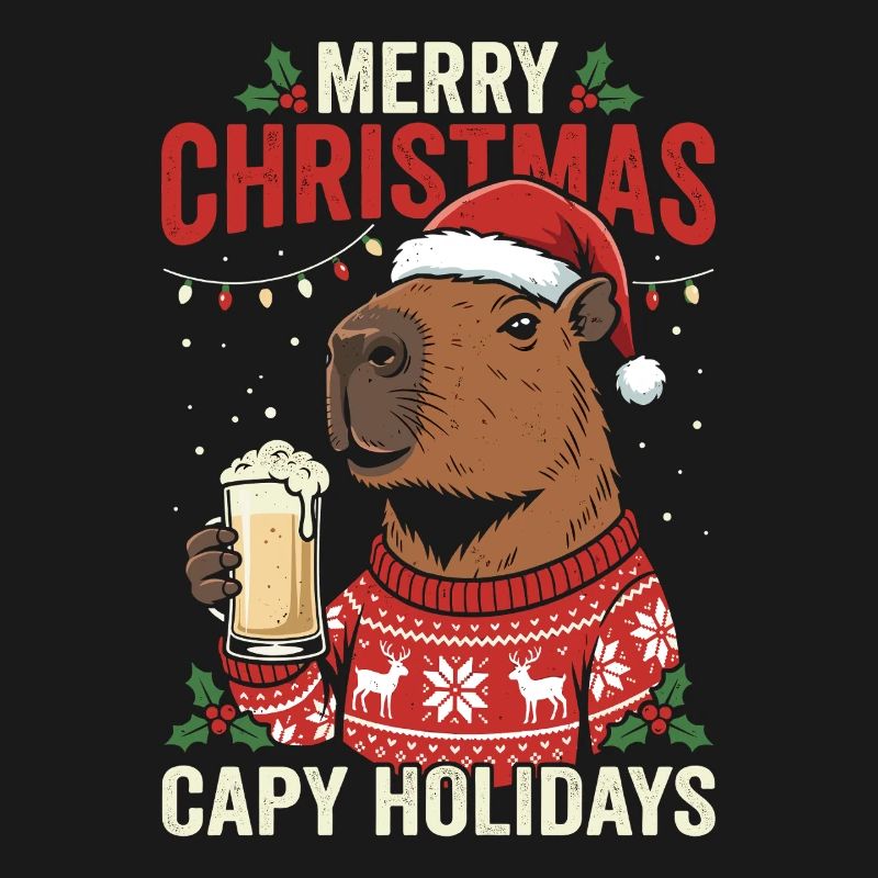 Capybaras Weihnachtsfest Pullover