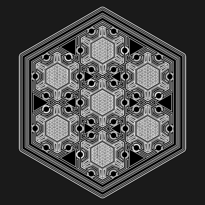 Psytrance Goa Techno Rave Geometry Hexagon Pattern