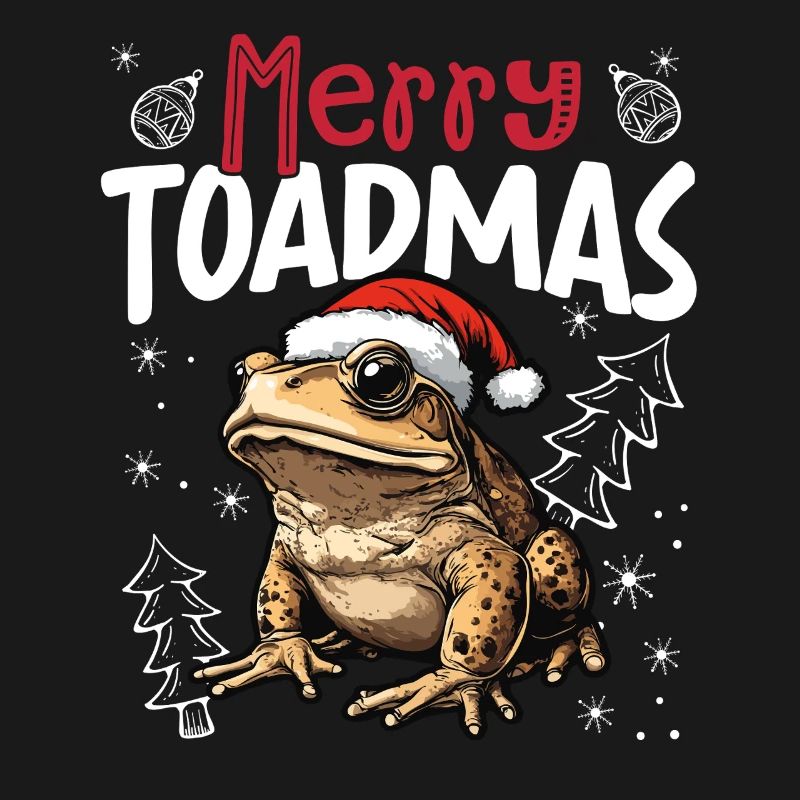Merry Toadmas Funny Toad Christmas Motif