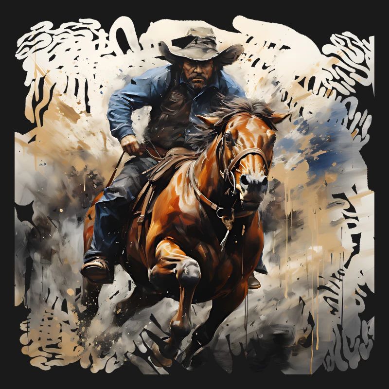 Wildwest Reiter Dynamik-Malstil