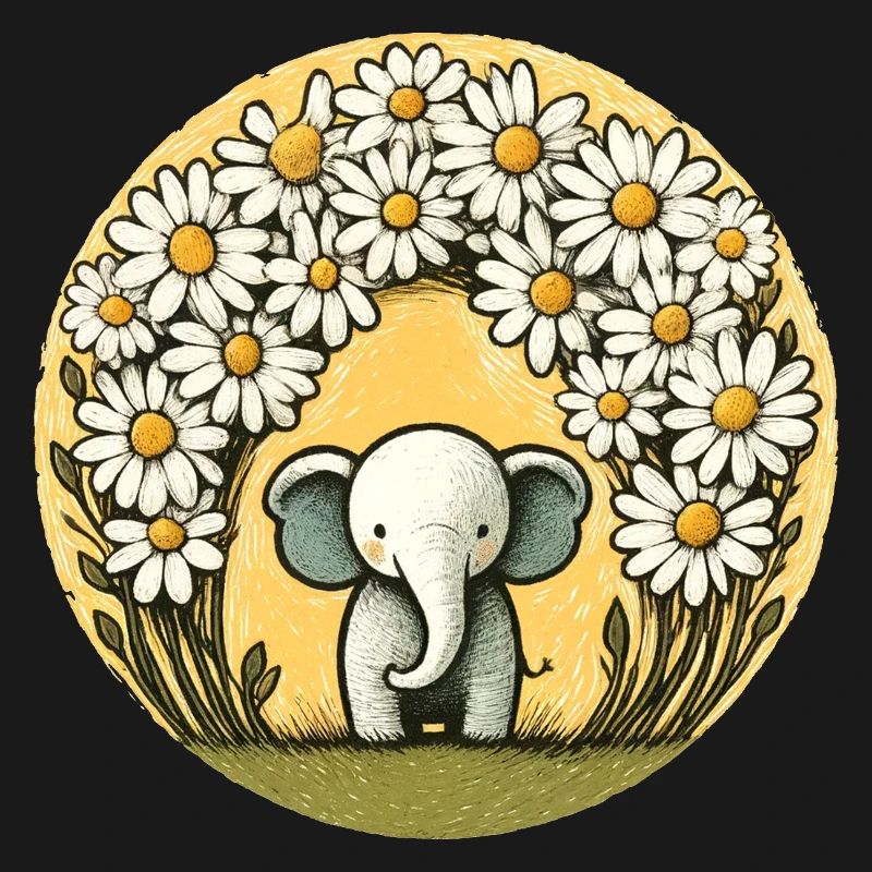 Elefant im Gänseblümchen-Ring