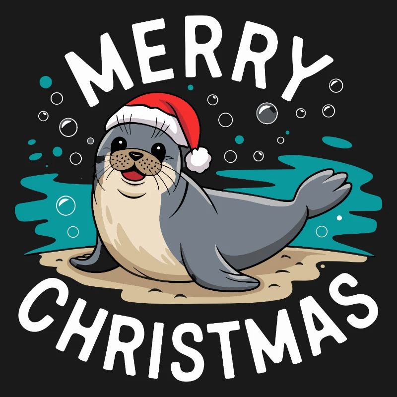 Joyeux Noël Mignon Phoque de Noël
