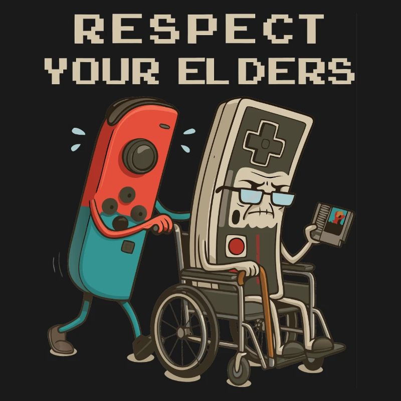 Respect Your Elders Funny Retro Gaming Controller