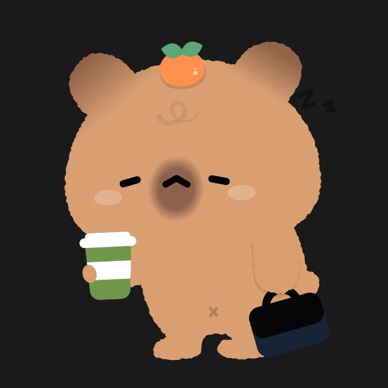 Tired Capybara with Coffee
