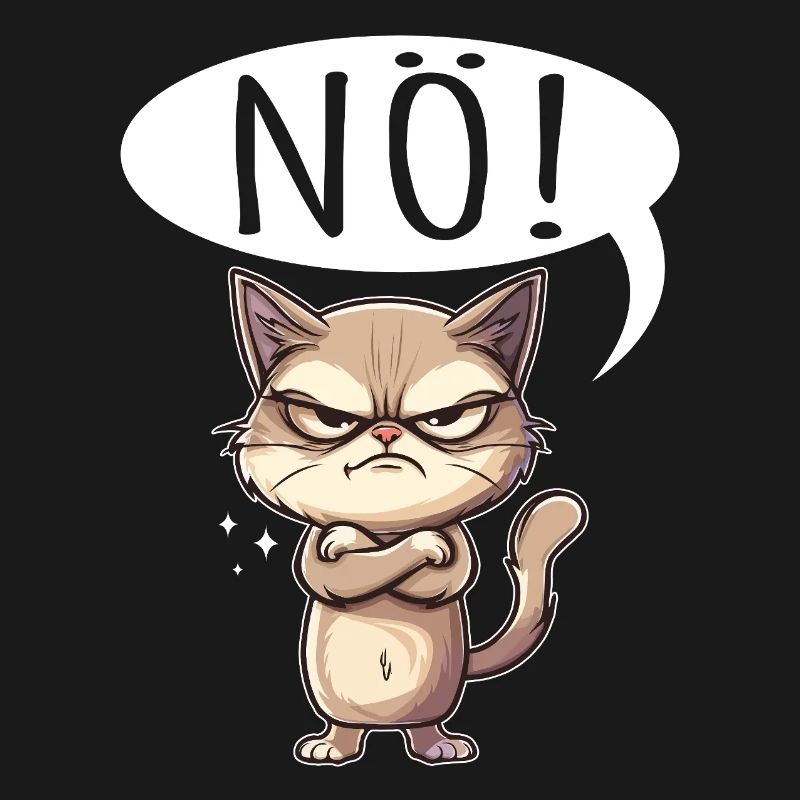 Cool Cat Nope funny saying grumpy