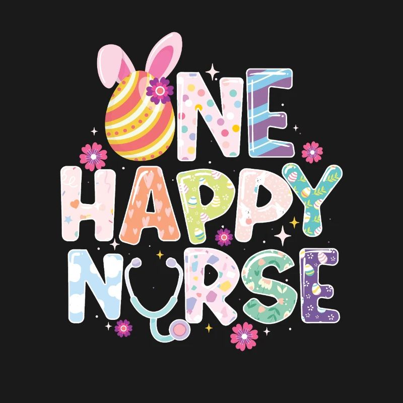 One Happy Nurse Easter RN Spring Fun Bunny