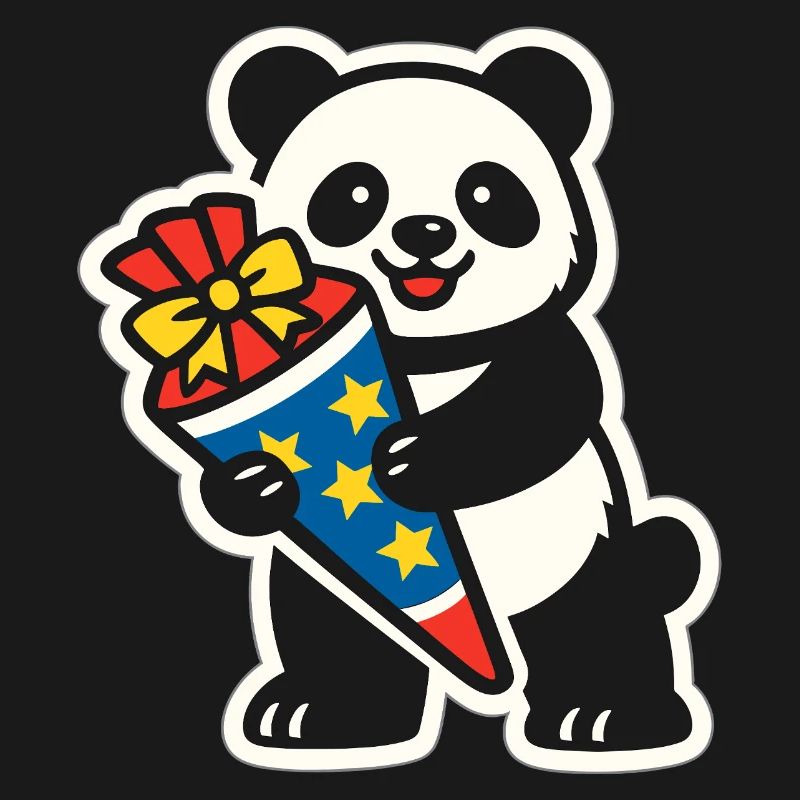 Panda Bär Ich bin 1. Klasse Einschulung Geschenk
