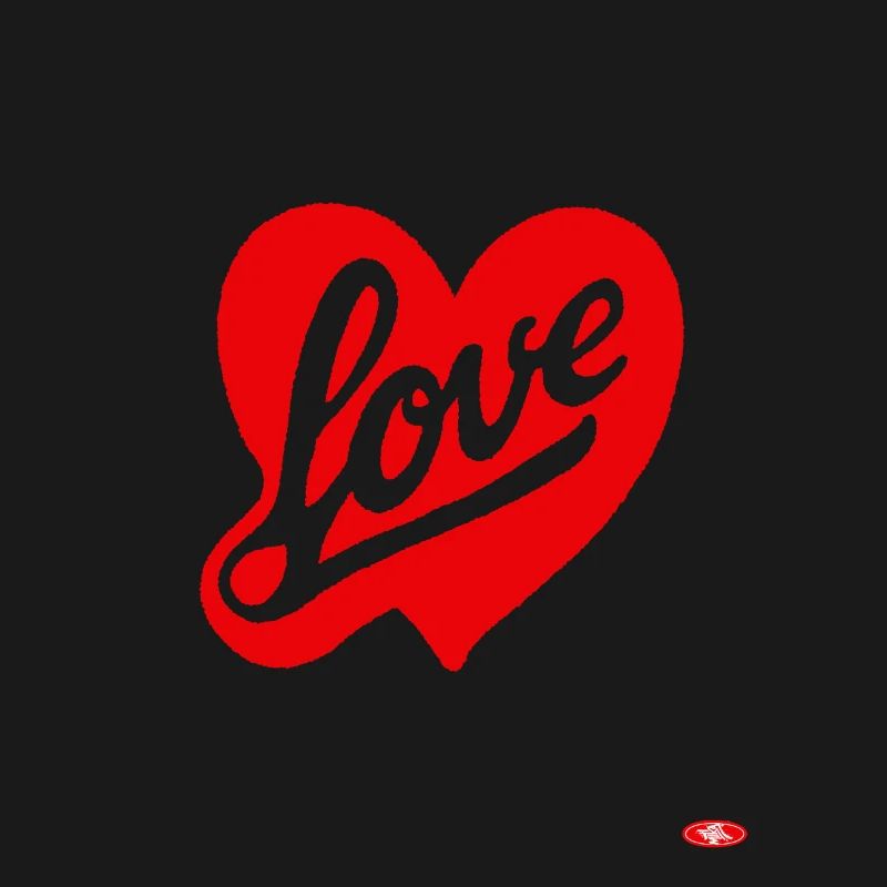 Rotes Liebesherz Script-Design