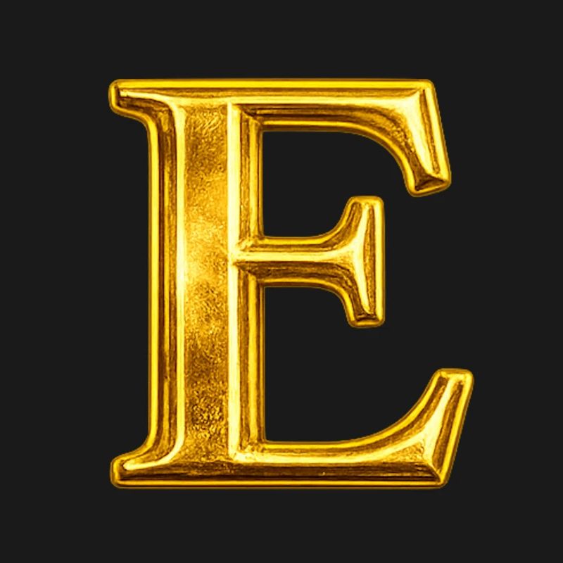 Golden E Monogram Design