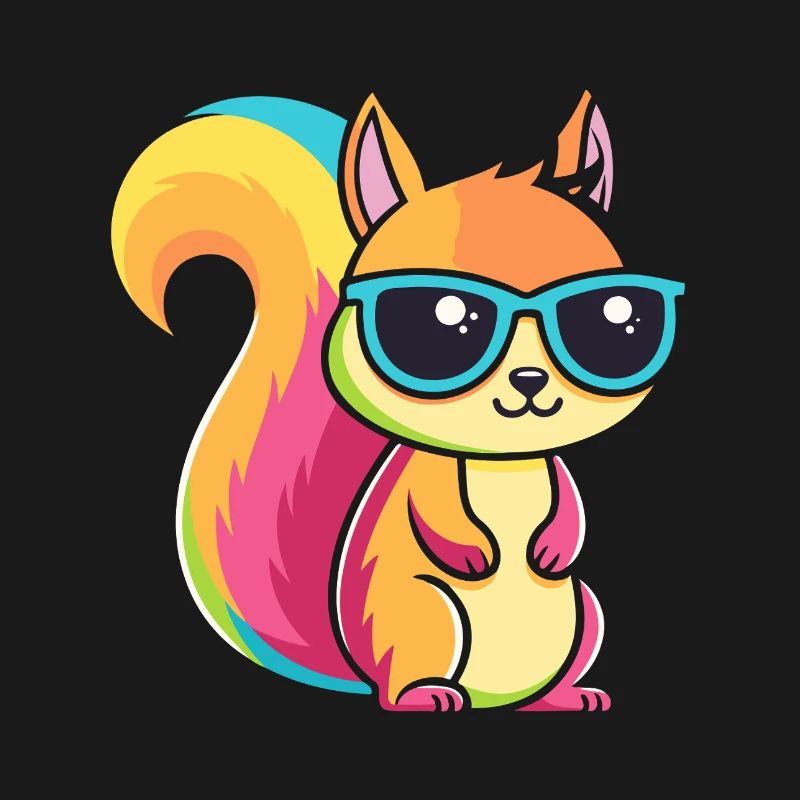 Regenbogen-Eichhörnchen mit Brille