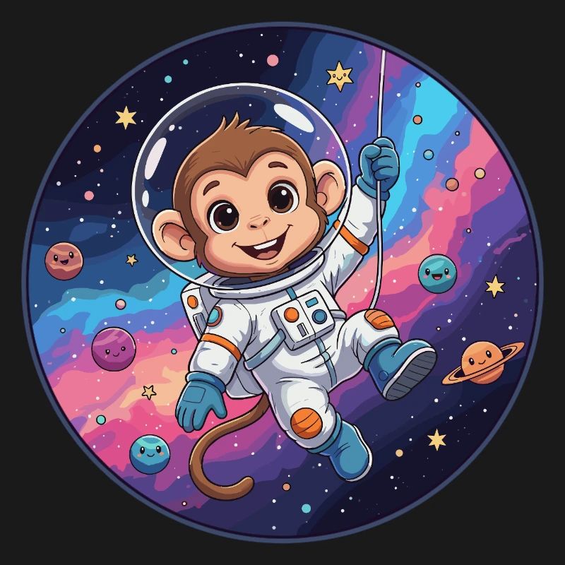 Un astronaute singe dans l’espace stellaire