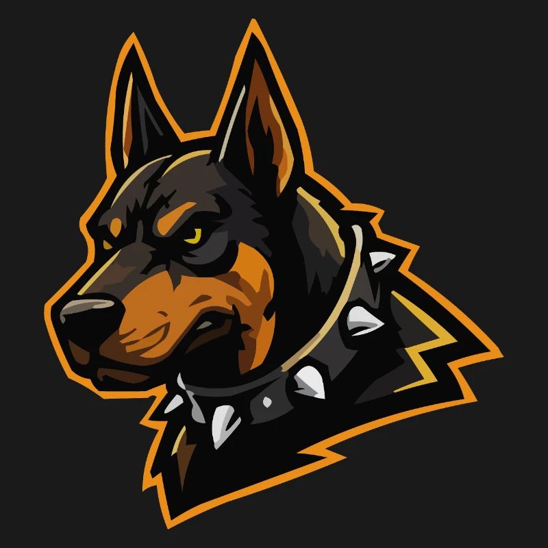 Doberman avec collier à pointes
