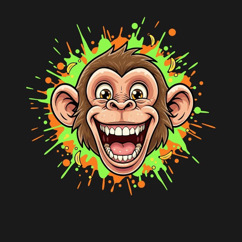 Laughing Monkey Neon Splash