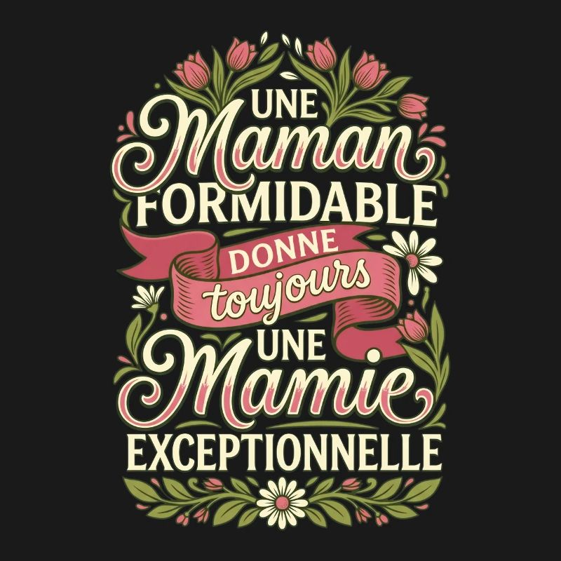 Maman Formidable Mamie Exceptionnelle Fleurs
