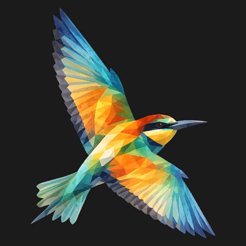 Art polygonal low polygon de Bee-Eater Bird