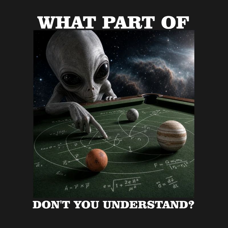 Billiards Physics Alien Nerd Pool Player