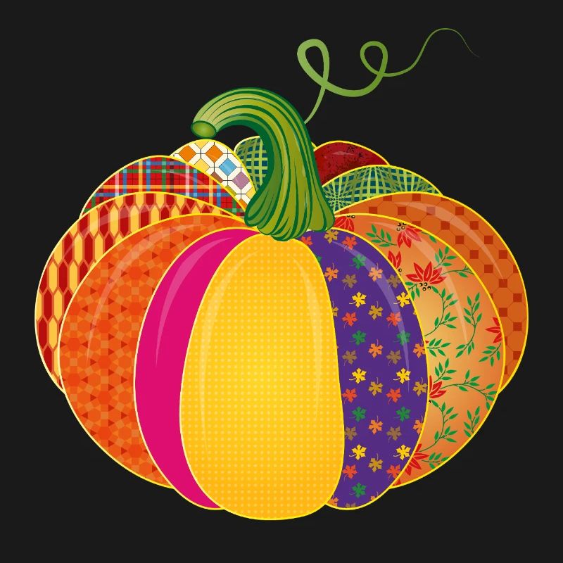 Patchwork Pumpkin – Colorful Patterned Autumn Decoration