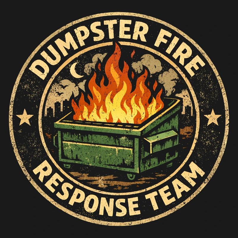 Garbage can fire response team Lustiger Müllgarbinnbra