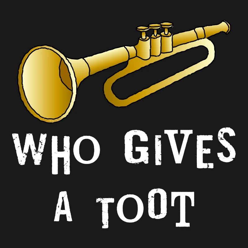 Trompete Toot weißer Text