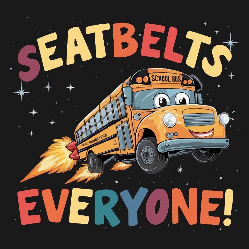 Space School Bus Rocket Flight
