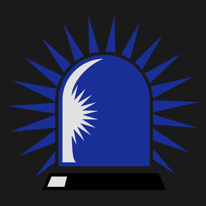 rotating blue beacon light