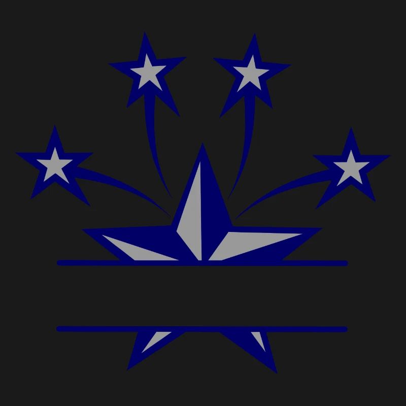 Star dark blue and grey with bar between them