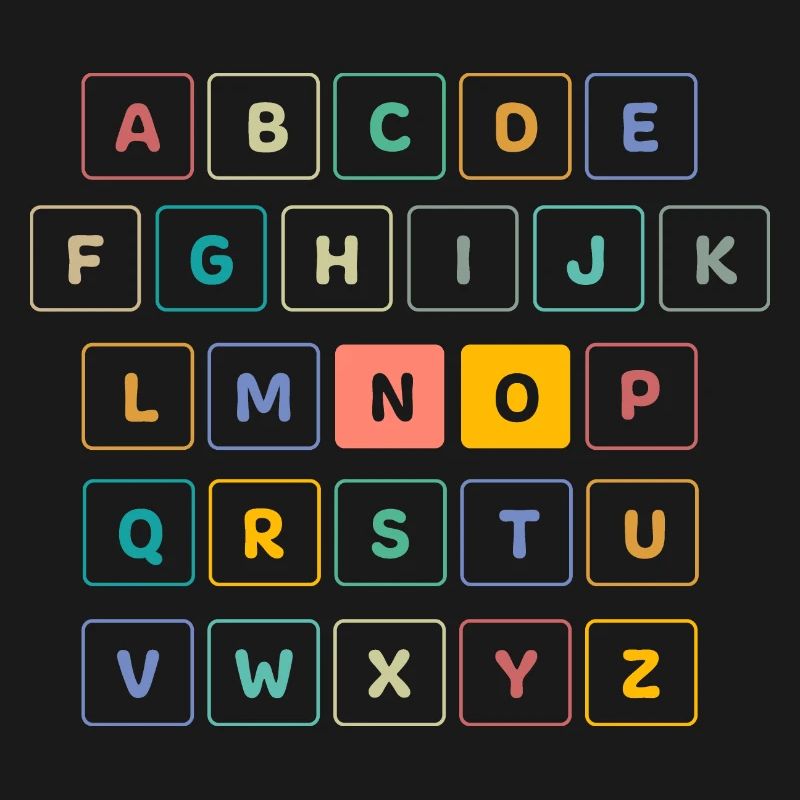 ABC Button NO - Kindergarten Vorschule Schule