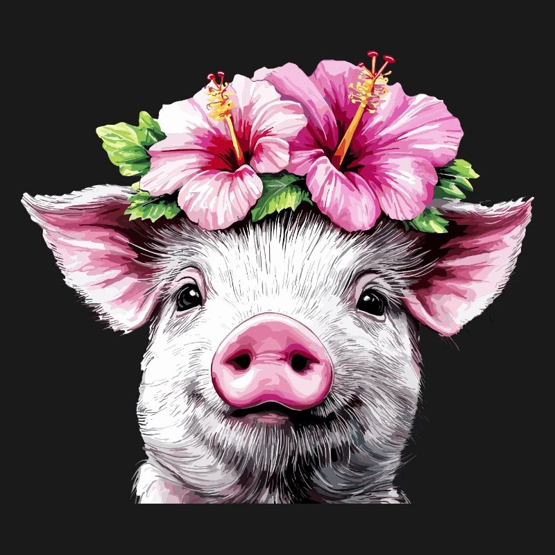 Hibiscus Crown Pig