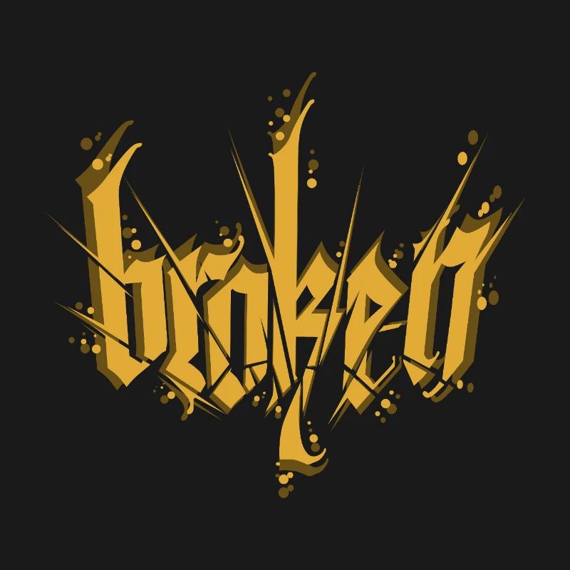 Broken Calligraphy Dark Lettering