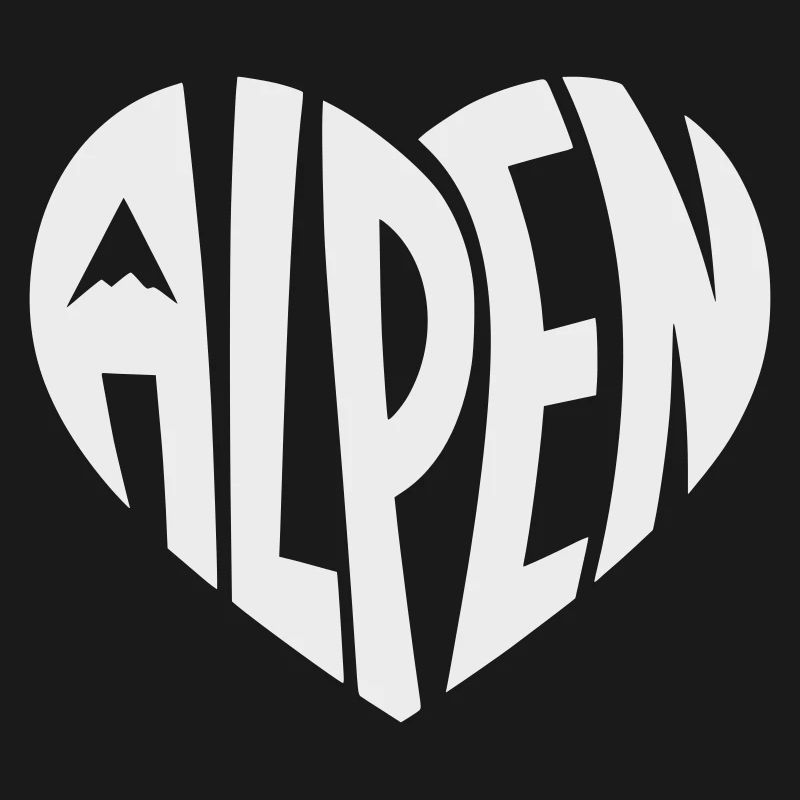 Alpen Herzdesign - Designfarbe variabel