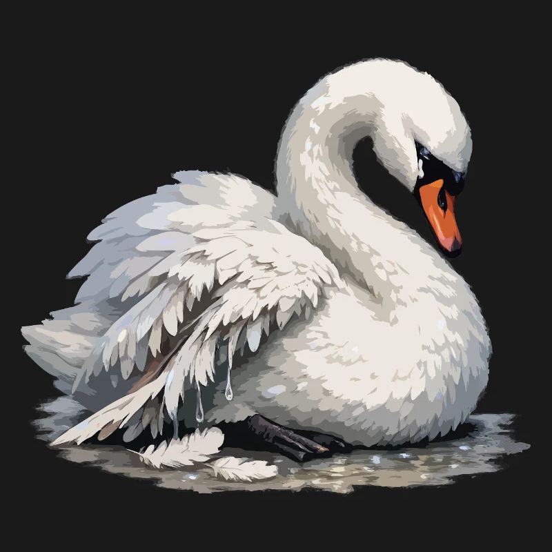 Swan with broken wing