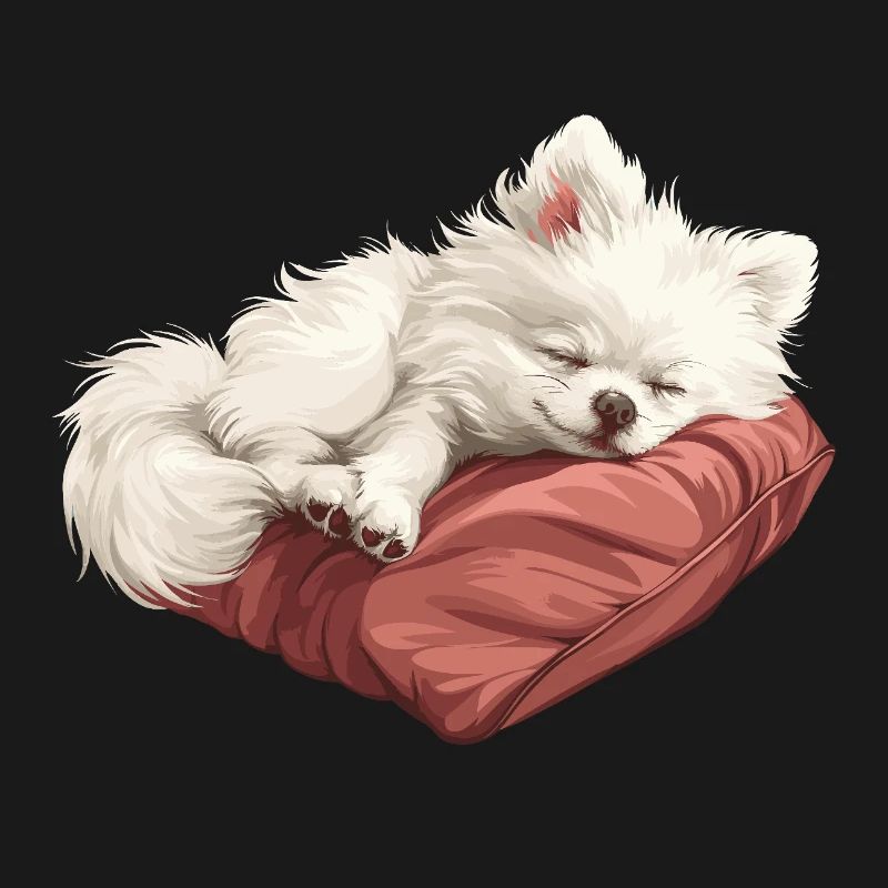 Chiot Spitz endormi