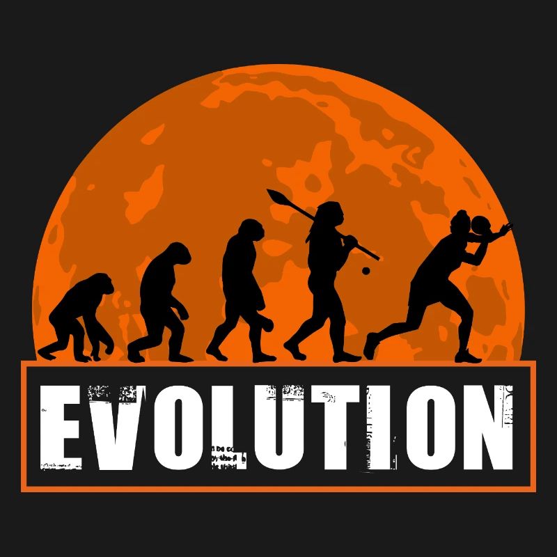 Table Tennis Evolution Ping Pong Player Art
