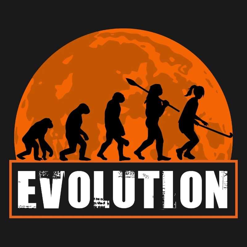 Silhouette du Coucher de Soleil de l’Évolution du Hockey sur gazon