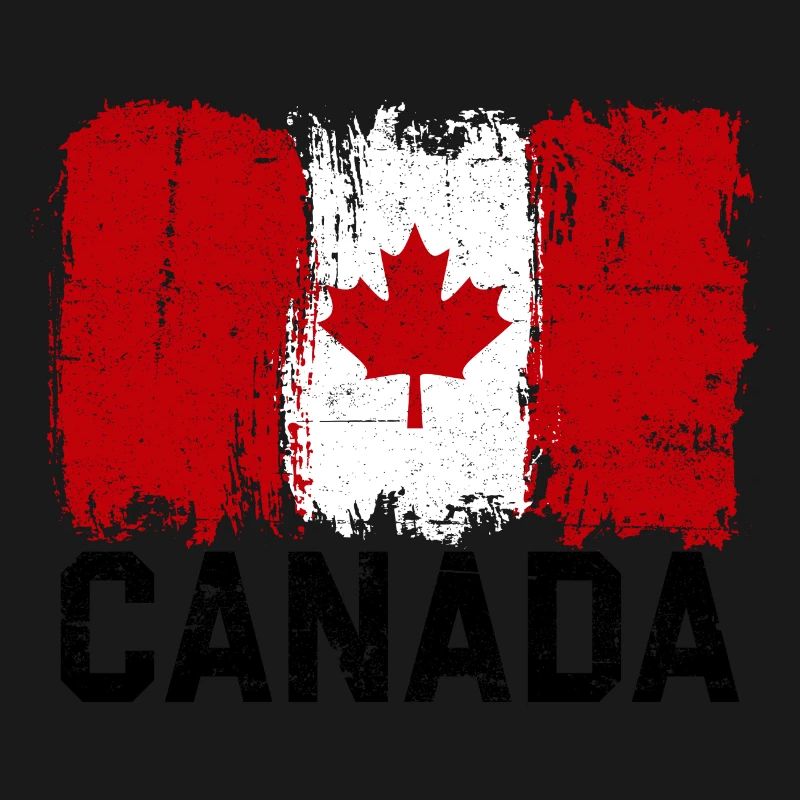 Art de feuilles d’érable avec drapeau du Canada Grunge
