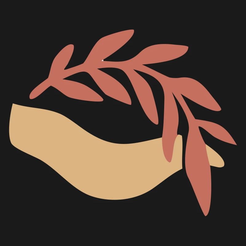 Hand Leaf Nature Boho Logo