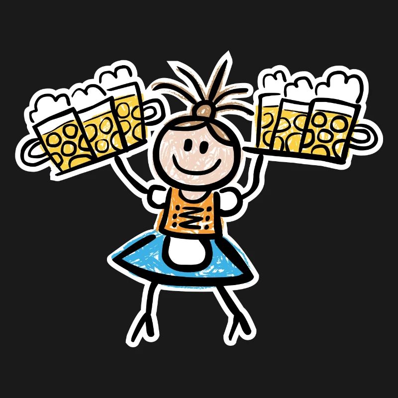 Kellnerin im Dirndl mit Biertablett