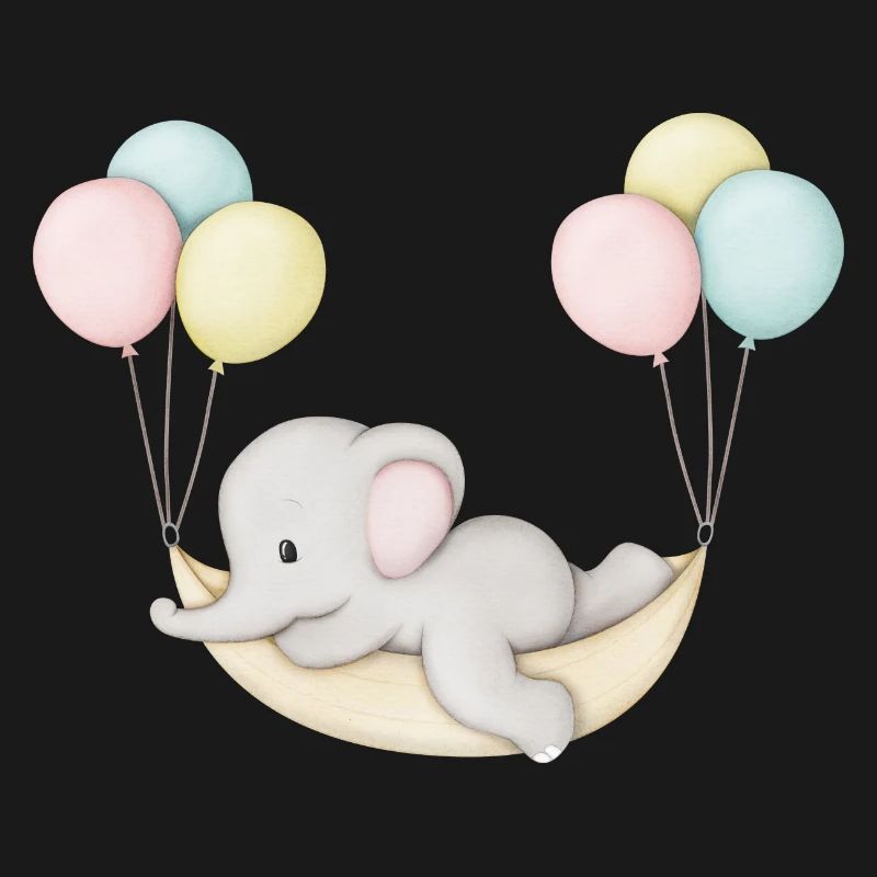 mignon bébé éléphant dans un hamac