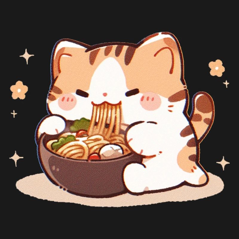 Mème de chat mangeant des spaghettis