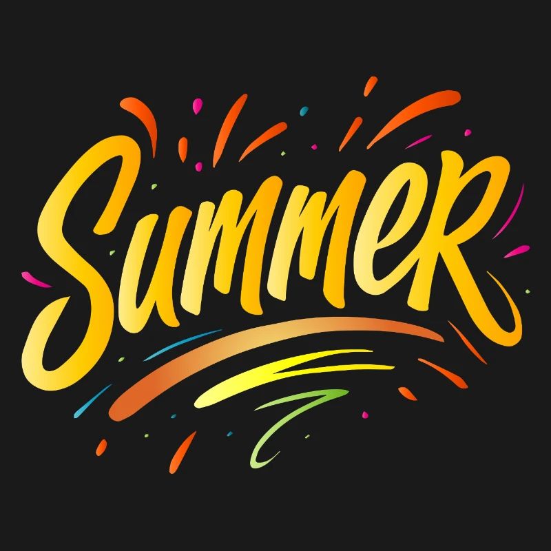 Summer Typo - Summer Design with Splash Elements