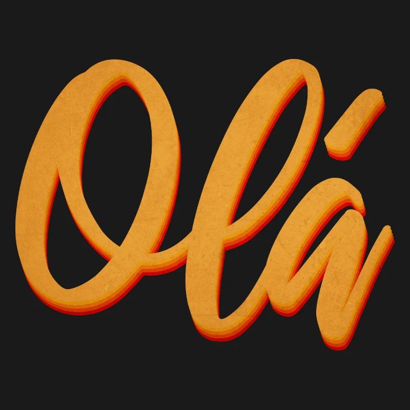 Olá Orange Script Tee