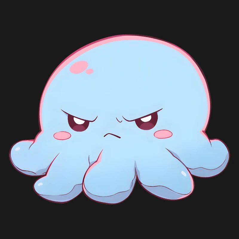 Blue grumpy octopus