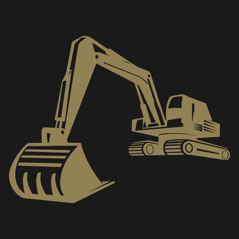 Silhouette de pelle, conception précise pour les équipements de construction