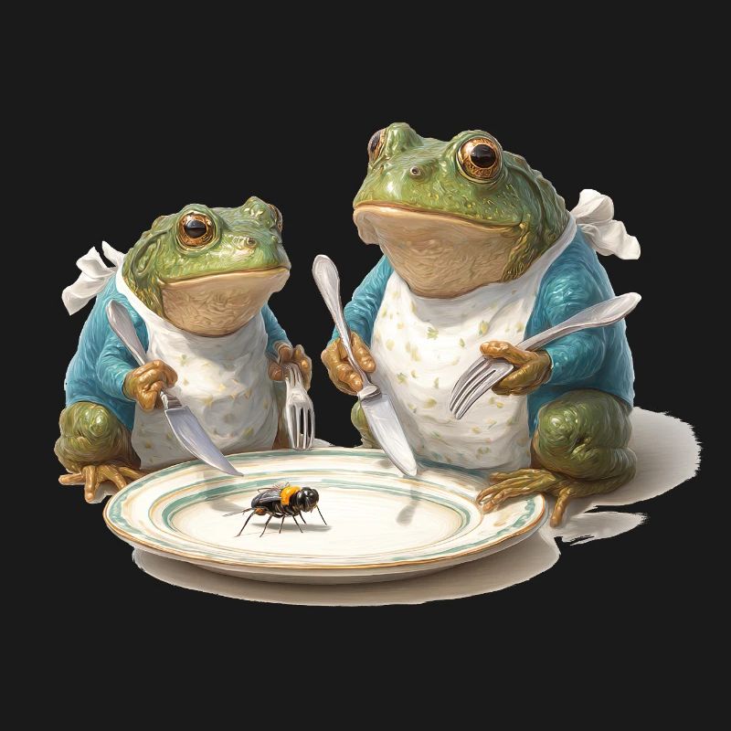 Frosch-Dinner: Fliege am Teller