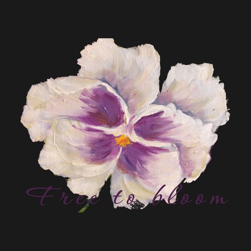 Peinture de fleurs en pensée blanche - Libre de fleurir