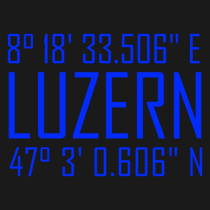 Coordonnées de Lucerne – typographie en référence à la localisation
