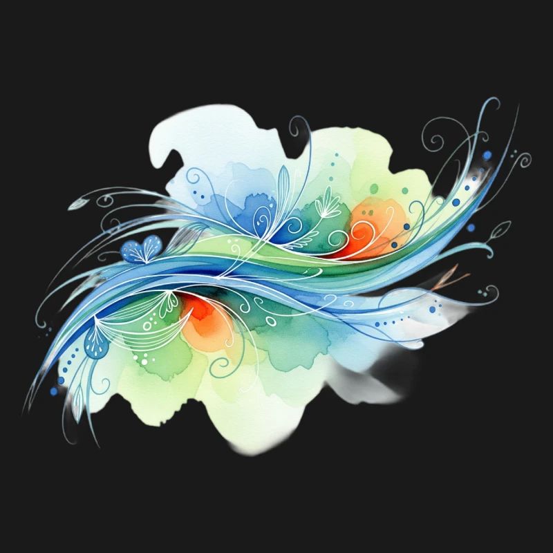 Formes fluides : conception abstraite à l’aquarelle